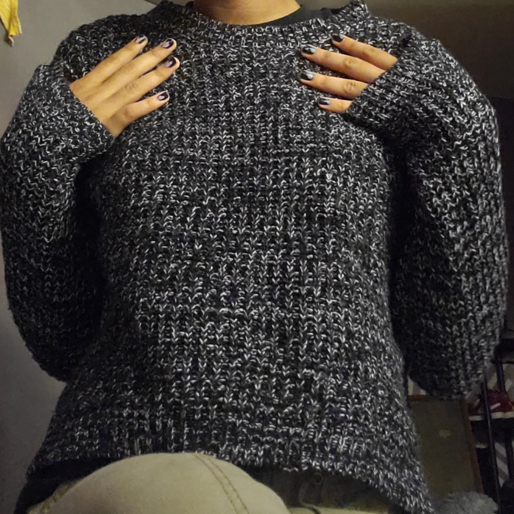 Oversized Black Sweater Ambiance Apparel Medium